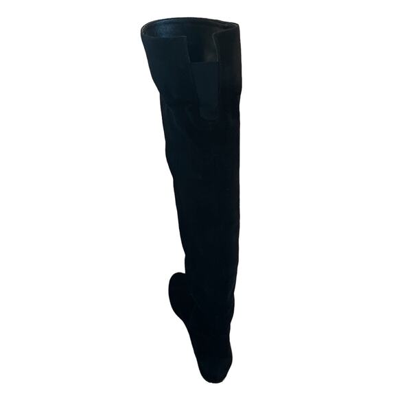 Stuart Weitzman Over the Knee Black Leather and Suede Roll Cuff Tall Boots 7.5 - Picture 15 of 15